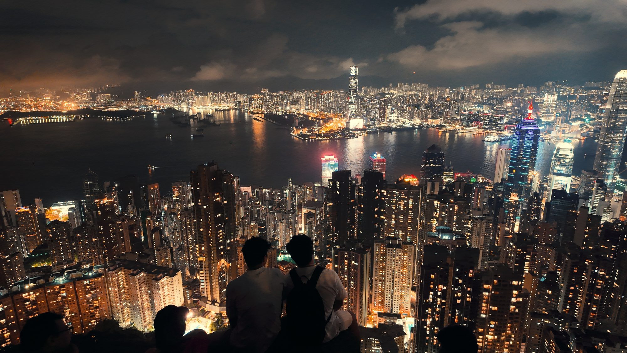 Hong Kong skyline at night from the Peak
